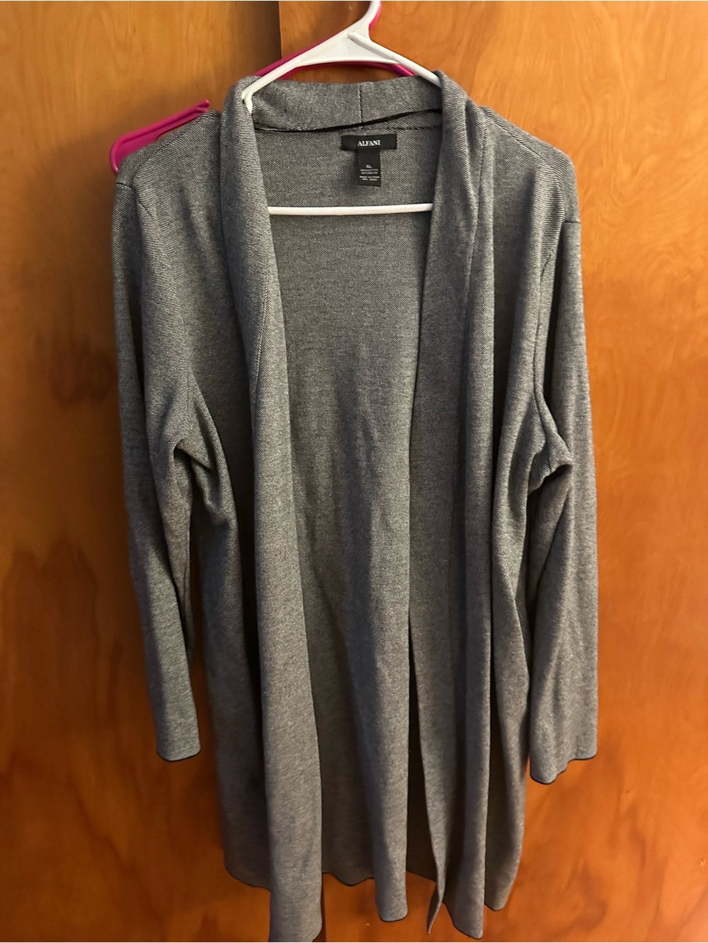 Alfani Heather Gray Open-Front Draped Cardigan
